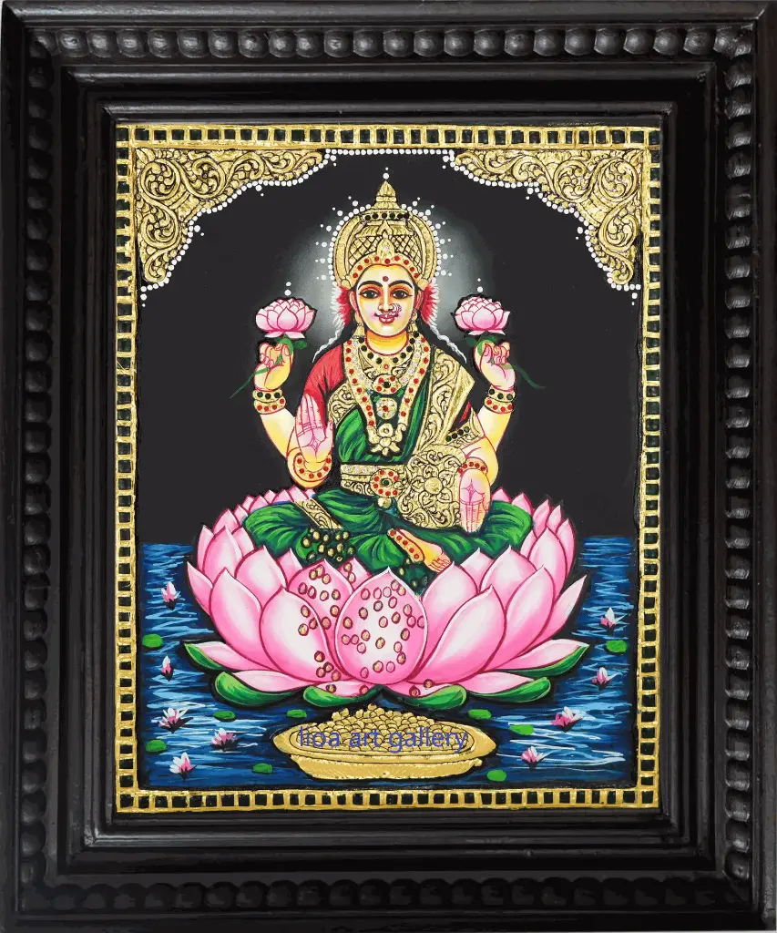 Lotus Lakshmi- Tanjore Painting