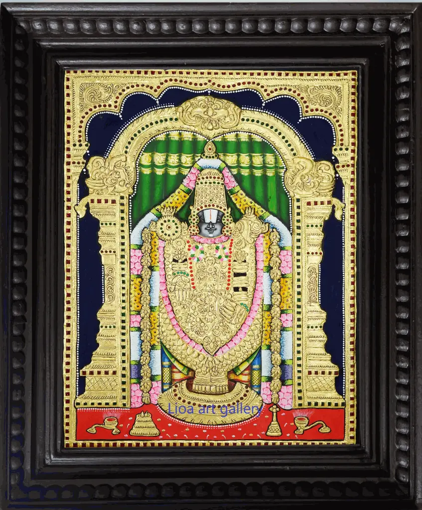 [111] Tirupati Balaji-  Tanjore Painting