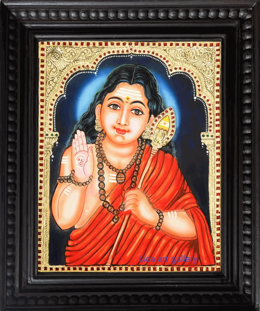 Murugan (semi-embossed)- Tanjore Painting