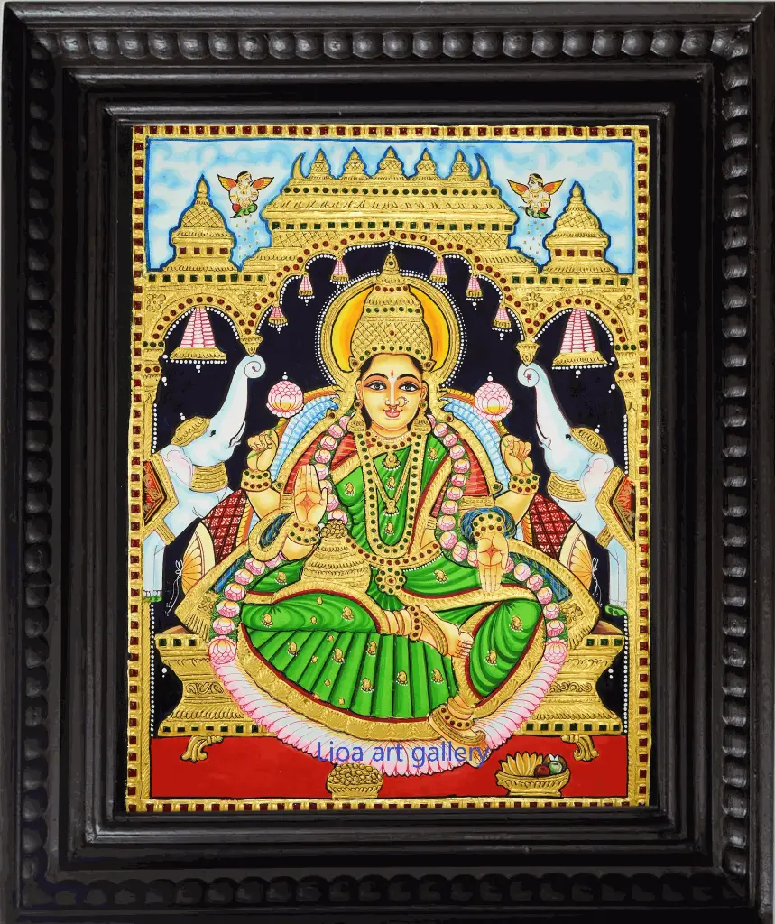 Gajalakshmi- Tanjore Painting
