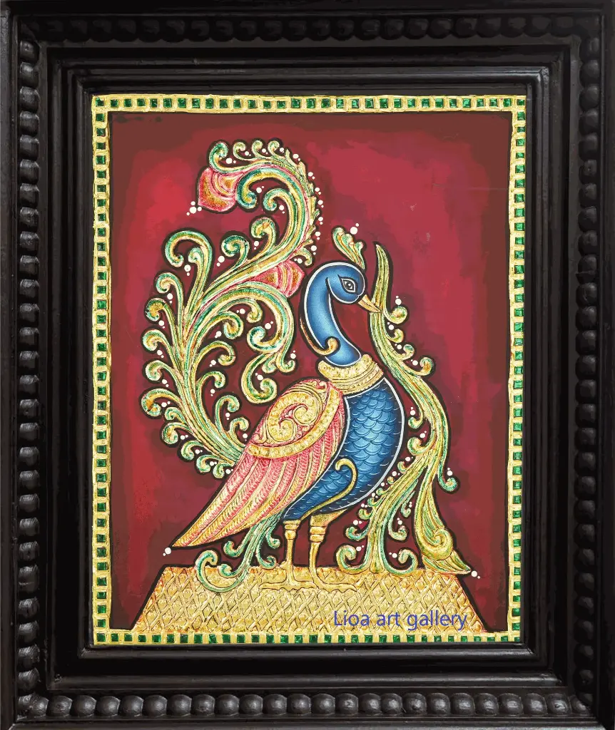 Peacock- Tanjore Painting