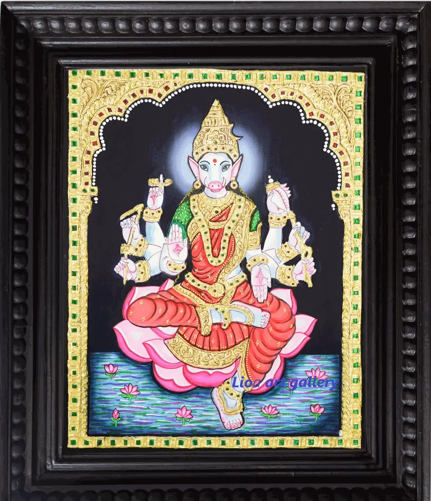 [102] Varahi Amman- Tanjore Painting