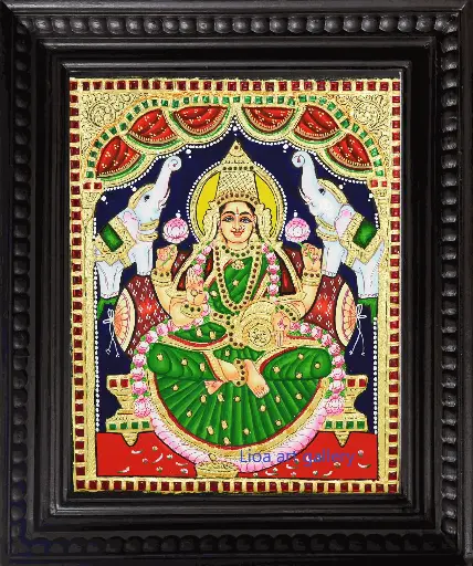 [109] Gajalakshmi- Tanjore Painting