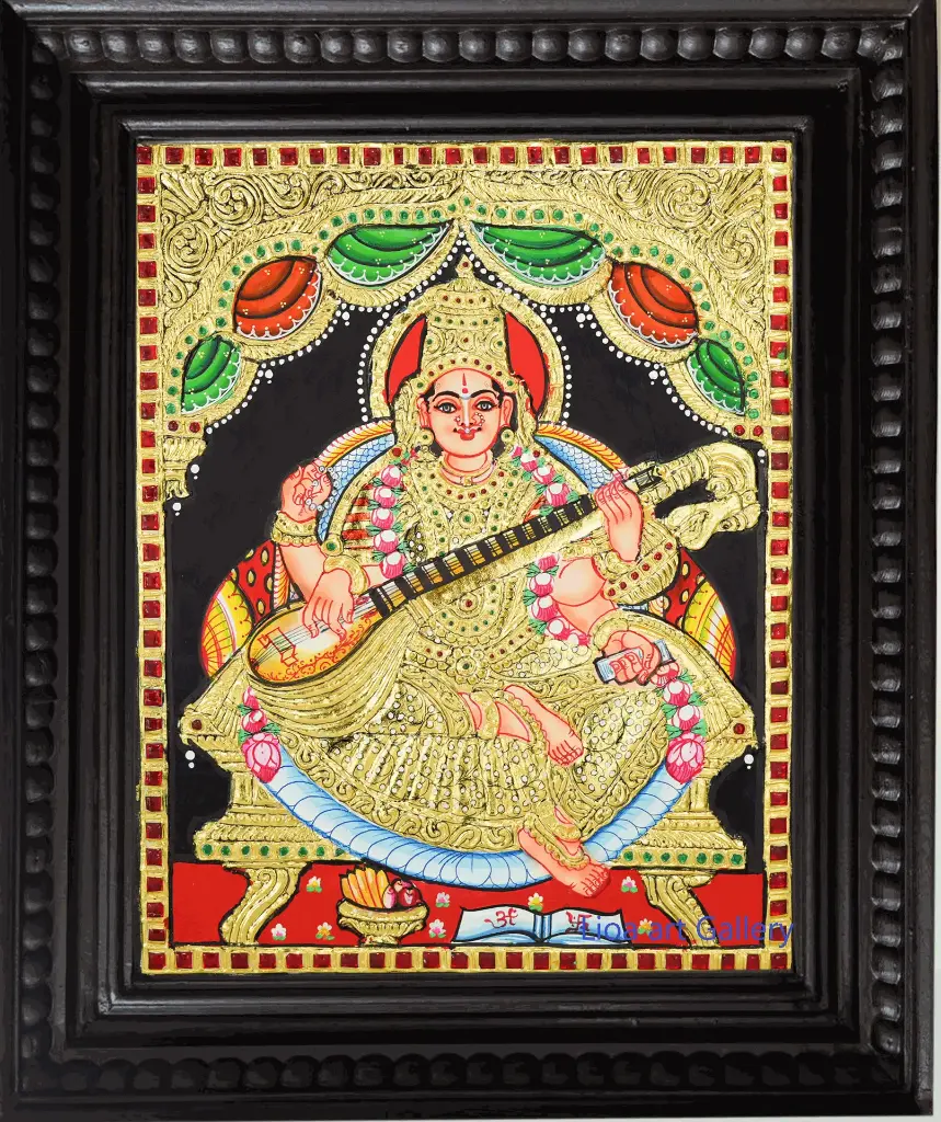 [122] Saraswati- Tanjore Painting